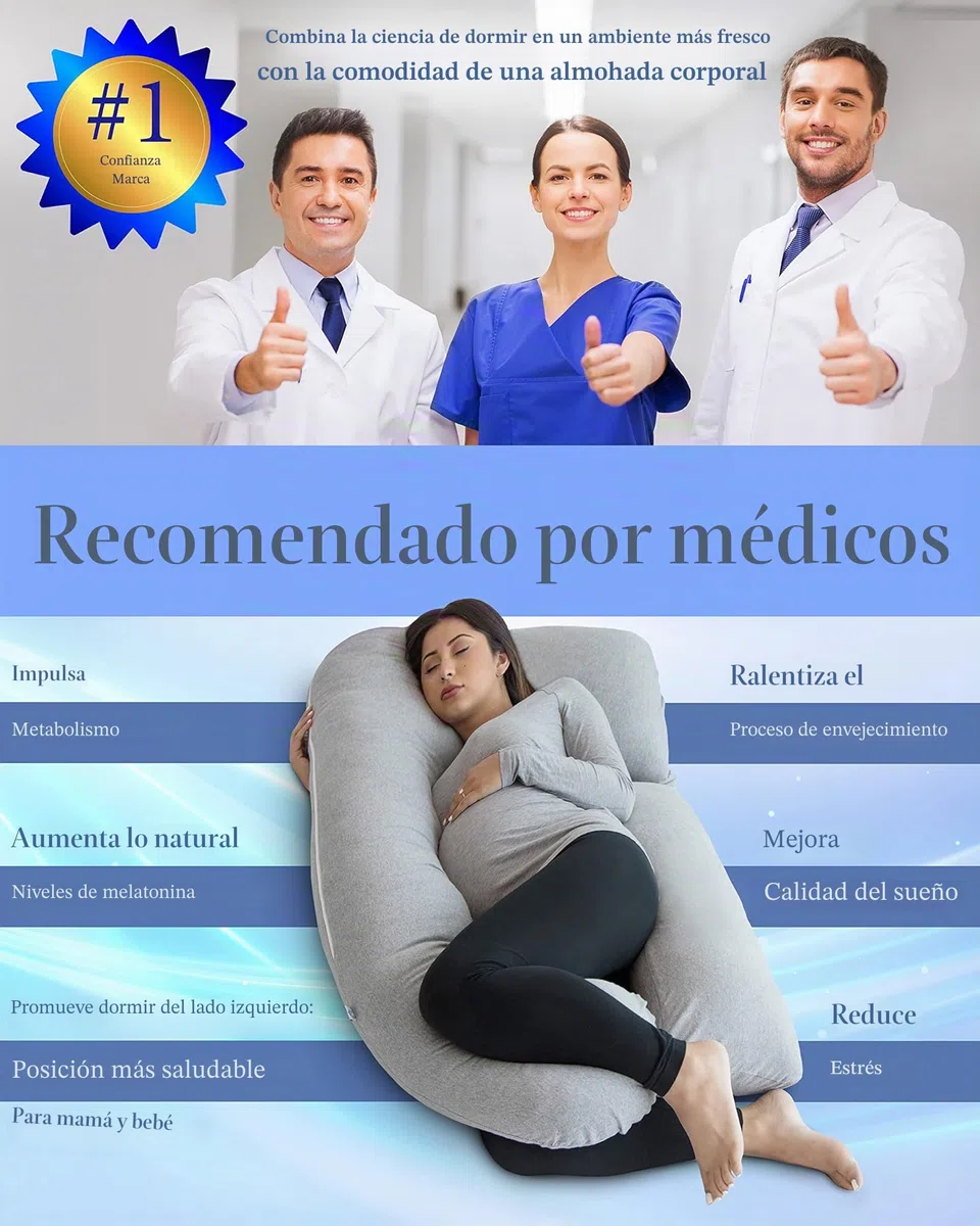 Pharmedoc Almohada para Embarazadas, Almohada de Cuerpo Entero en Forma de U Gris y Soporte para la Maternidad - Soporte para la Espalda, Caderas, piernas y Vientre para Mujeres Embarazadas