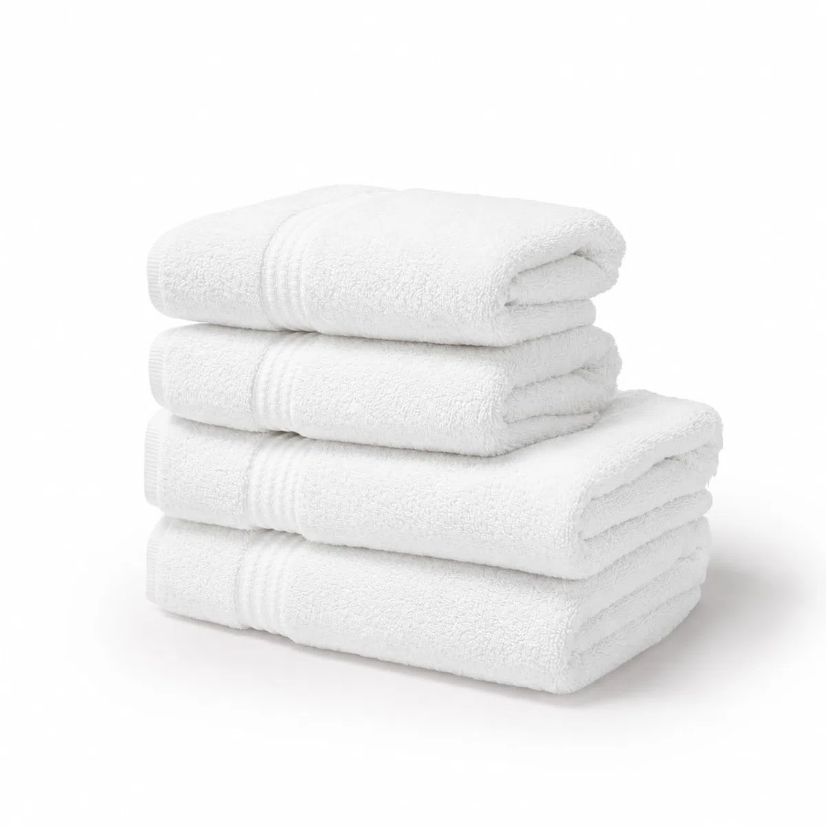 TRAMAS+ Toallas de Baño Grandes, Pack de 4 Toallas Premium 700 GR, 100% Algodón, Secado Rápido y Absorbente, 2 Toallas de 70x140 cm y 2 Toallas de 50x100, Blanco
