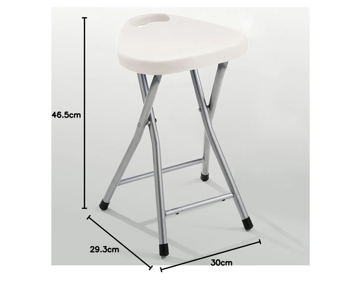 Gedy CO750200300 Taburete plegable, Blanco, 46,5x30x29,3 cm