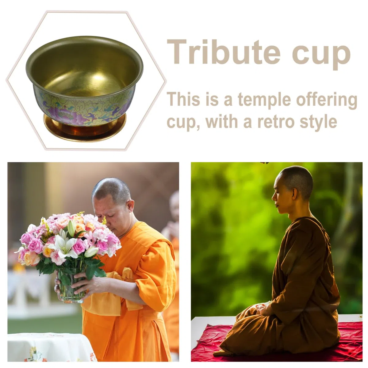 POPETPOP 7 Piezas De Cuenco De Ofrenda Budista Tazas De Agua De Aleación Cuencos De De De Yoga Cuenco De Ofrenda Tibetano Taza De Sacrificio Para Templo De