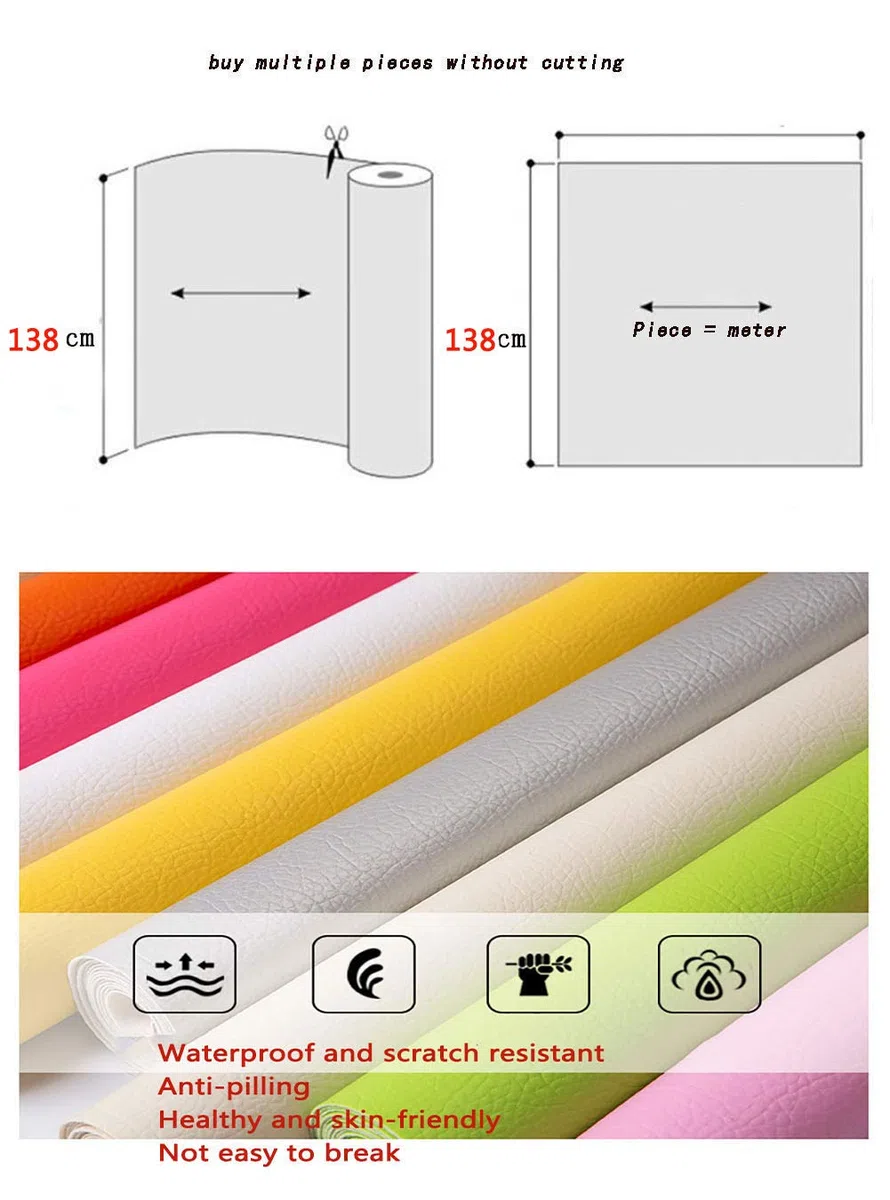 Material de tapicería de piel sintética de poliuretano azul zafiro resistente para tapicería de coche, tela elástica texturizada (1,38 x 7 m)