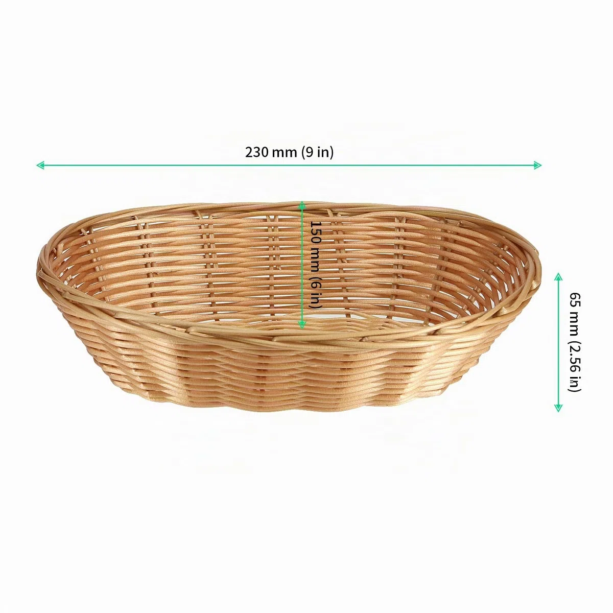 FUNSUEI Juego de 18 cestas de pan ovaladas de plástico, 23 x 15 x 6,5 cm, cesta de almacenamiento ovalada