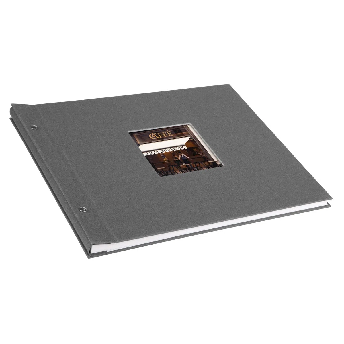 goldbuch 28825 Bella Vista - Álbum de fotos de 39 x 31 cm, 40 páginas blancas con separadores de pergamino, ampliable, color gris