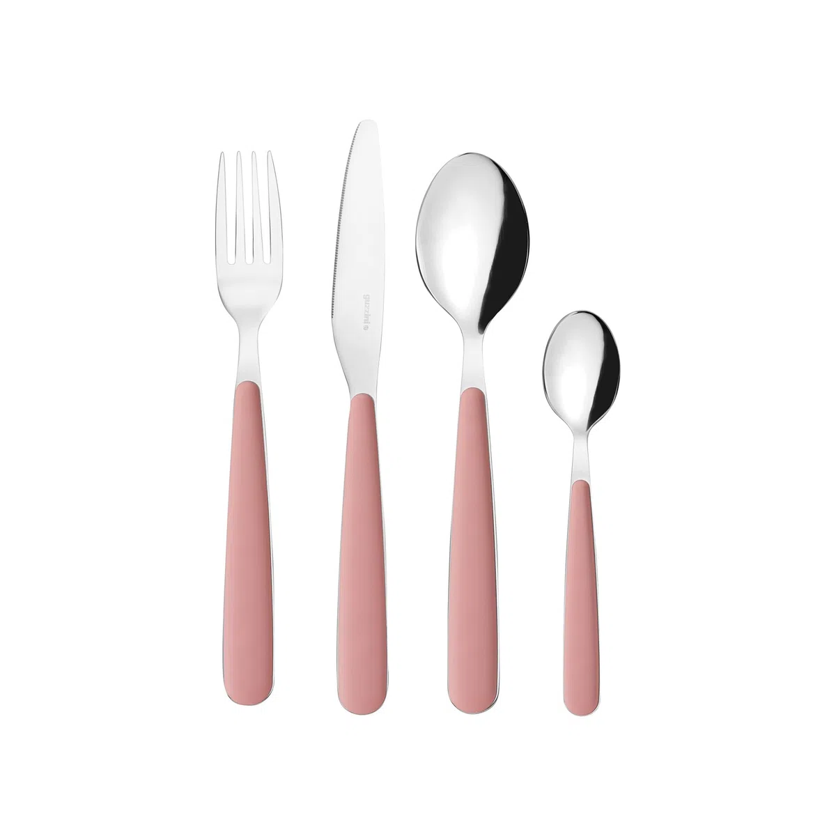 Guzzini - POP Juego de 24 Cubiertos - Rosa Empolvado - 127500215
