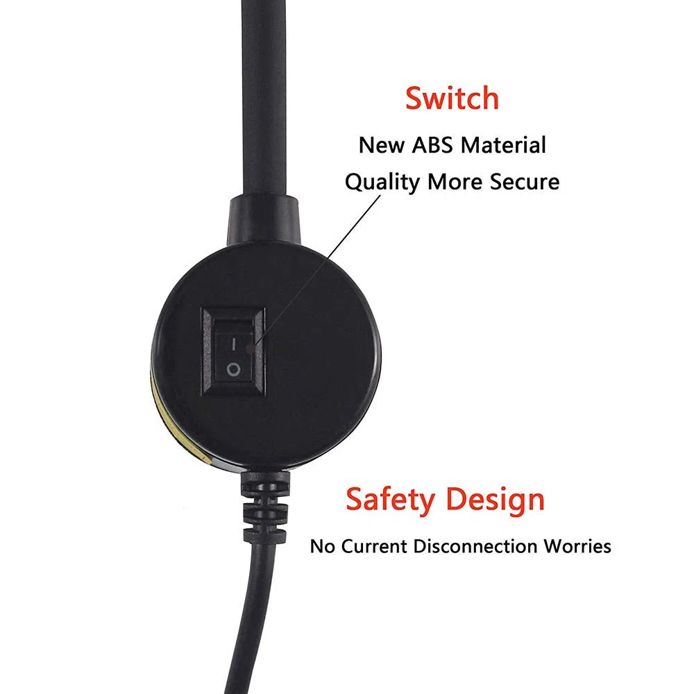 Lixada 2 lámparas LED para máquina de coser - 30 LED de iluminación de trabajo, lámpara de cuello de cisne con base magnética, manguito flexible, compatible con todas las máquinas de coser, negro