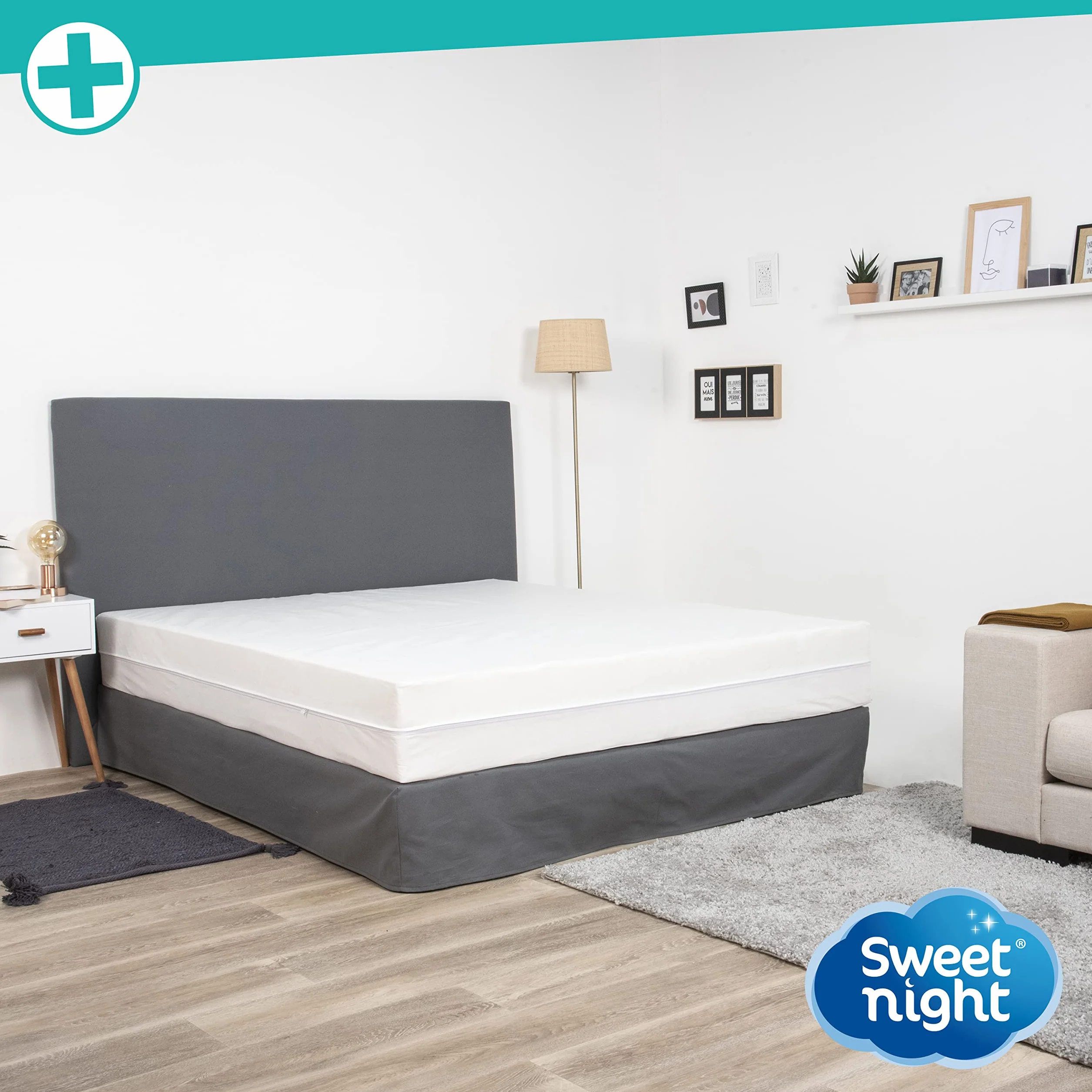 Sweetnight - Funda de colchón Completa 150x200 cm | Anti-Chinches y Anti-ácaros | Protege Completamente tu colchón | Silencioso | Cremallera | Sin Tratamiento químico | Espesor de hasta 25 cm