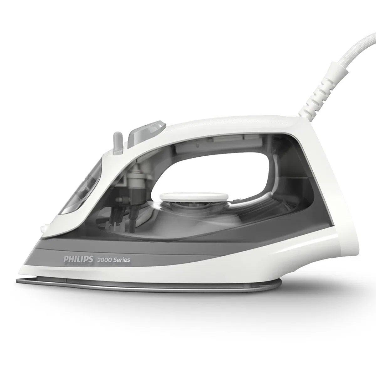 Philips Plancha de vapor Serie 2000 - Hasta 25 g/min de vapor continuo. 2000 W. Depósito de 250 ml. Eliminación rápida de arrugas. 4 ajustes de vapor. Suela de cerámica. Ligera. Gris (DST2020/80)