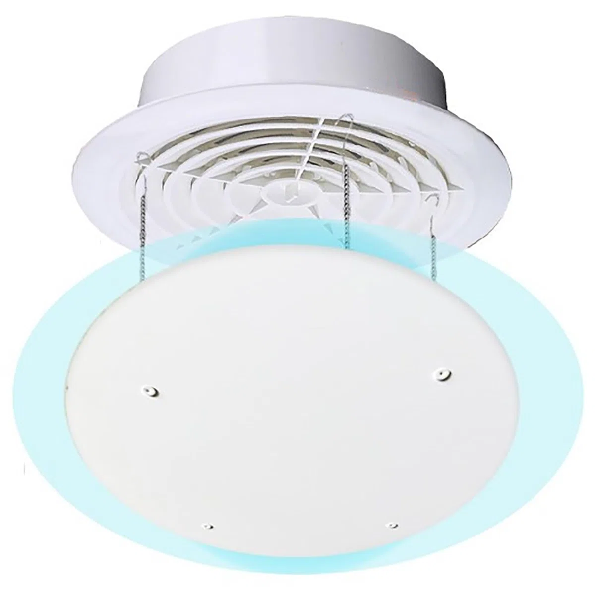 Deflector de Aire Acondicionado para Unidades Centrales, Deflector de Ventilación de Techo Universal, Guía de Viento de Parabrisas Anti Soplado Directo, Redondo, Blanco(35cm/14in)