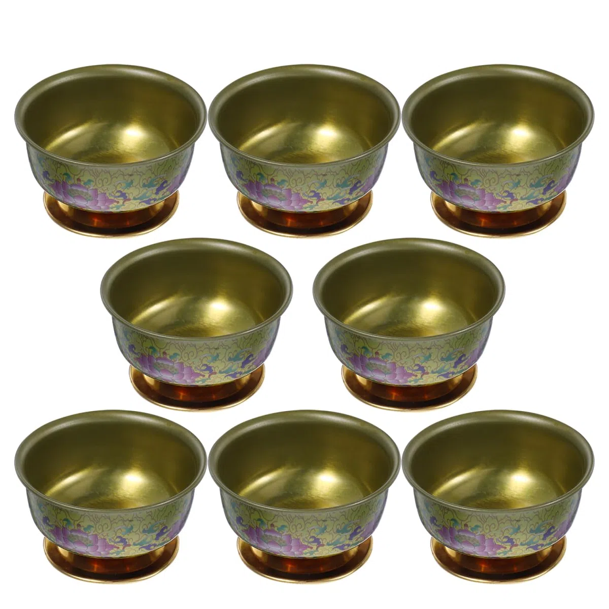 POPETPOP 7 Piezas De Cuenco De Ofrenda Budista Tazas De Agua De Aleación Cuencos De De De Yoga Cuenco De Ofrenda Tibetano Taza De Sacrificio Para Templo De