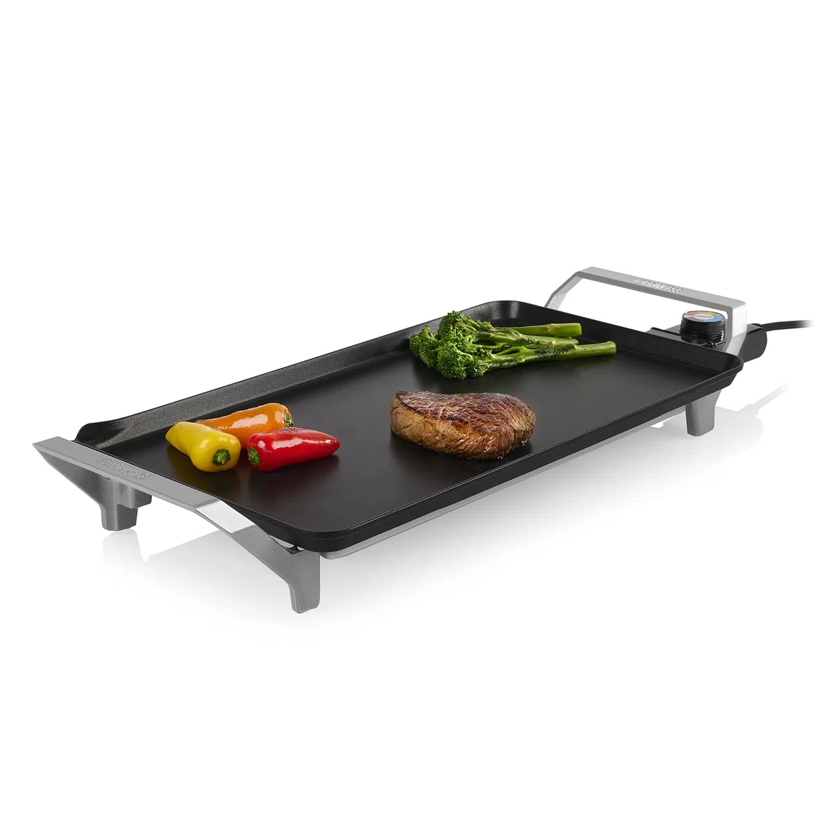 Princess 103110 Table Chef Premium XL, 46 x 26 cm, Plancha grande para cocinar sin aceite de aluminio fundido con revestimiento antiadherente, Asas frías al tacto, Termostato regulable, 2500 W