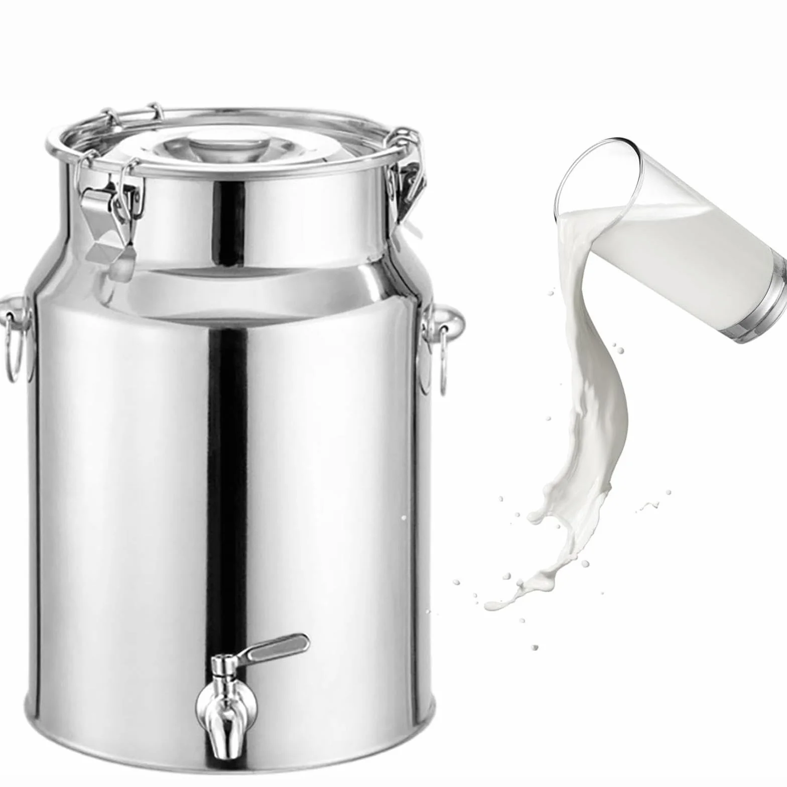 Contenedor de Líquidos de Acero Inoxidable con Grifo para Uso en Cocina y Transporte Portátil de Bebidas
