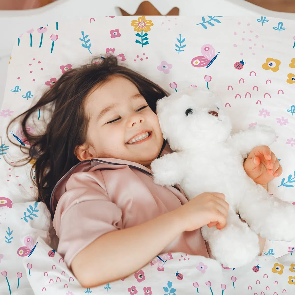 MUSOLEI - Funda nórdica de 140 x 200 cm, para niño, niña, 90 x 190 cm, 1 persona, flores, rosa, 3D, estampado con funda de almohada, 65 x 65