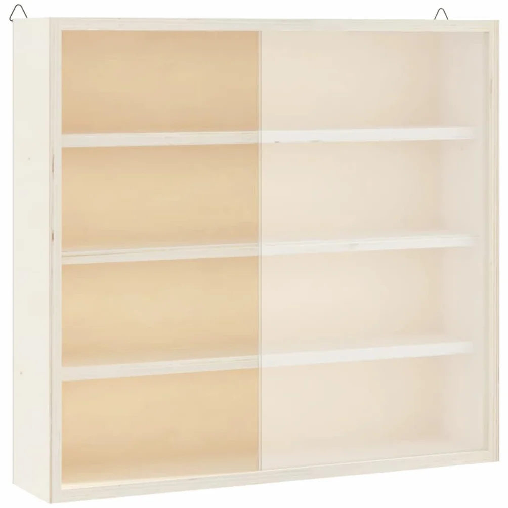 Estante de pared de madera, 40 x 8,5 x 37 cm, con puertas correderas de PET, ahorro de espacio, 4 compartimentos, carga máxima 20 kg, diseño moderno, para salón, dormitorio, pasillo, cocina