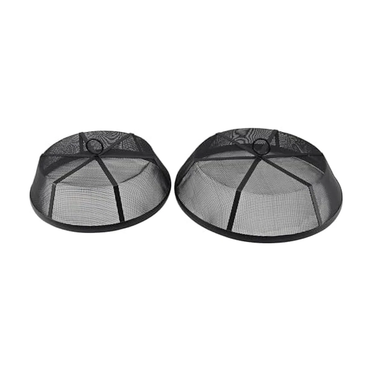 Gourmet Basics by Mikasa Juego de 2 cubiertas de malla metálica para cúpula de alimentos, 12.75 pulgadas, 14.5 pulgadas, color negro