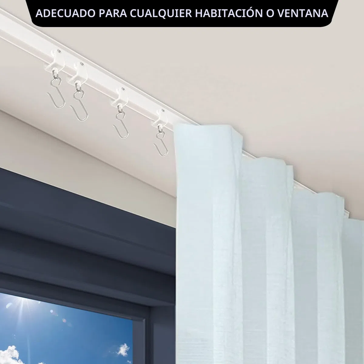 Riel de cortina de techo flexible de 3 m, riel de cortina curvado con ruedas silenciosas, ideal para ventanas de ducha, separadores de habitaciones de autocaravanas, privacidad y decoración del hogar