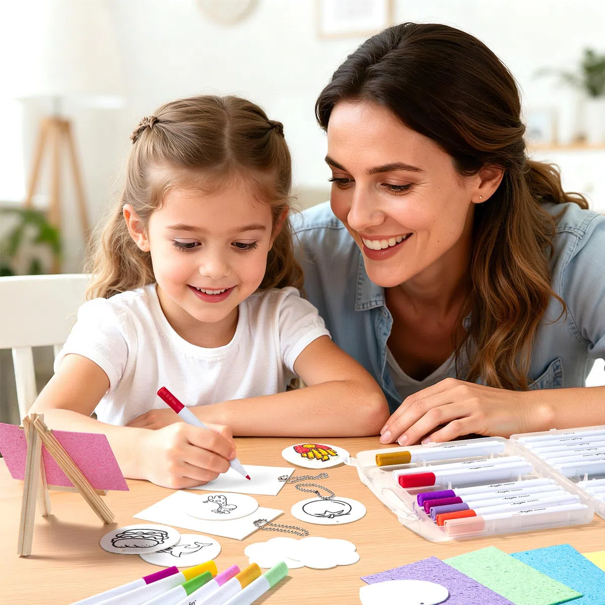 EXTSUD Magisches Puffy Paint, 68 piezas 3D espuma Textura Juego de pintura para niños con 30 espuma de papel de pintura 24 marcadores, accesorios de arte DIY y kit creativo