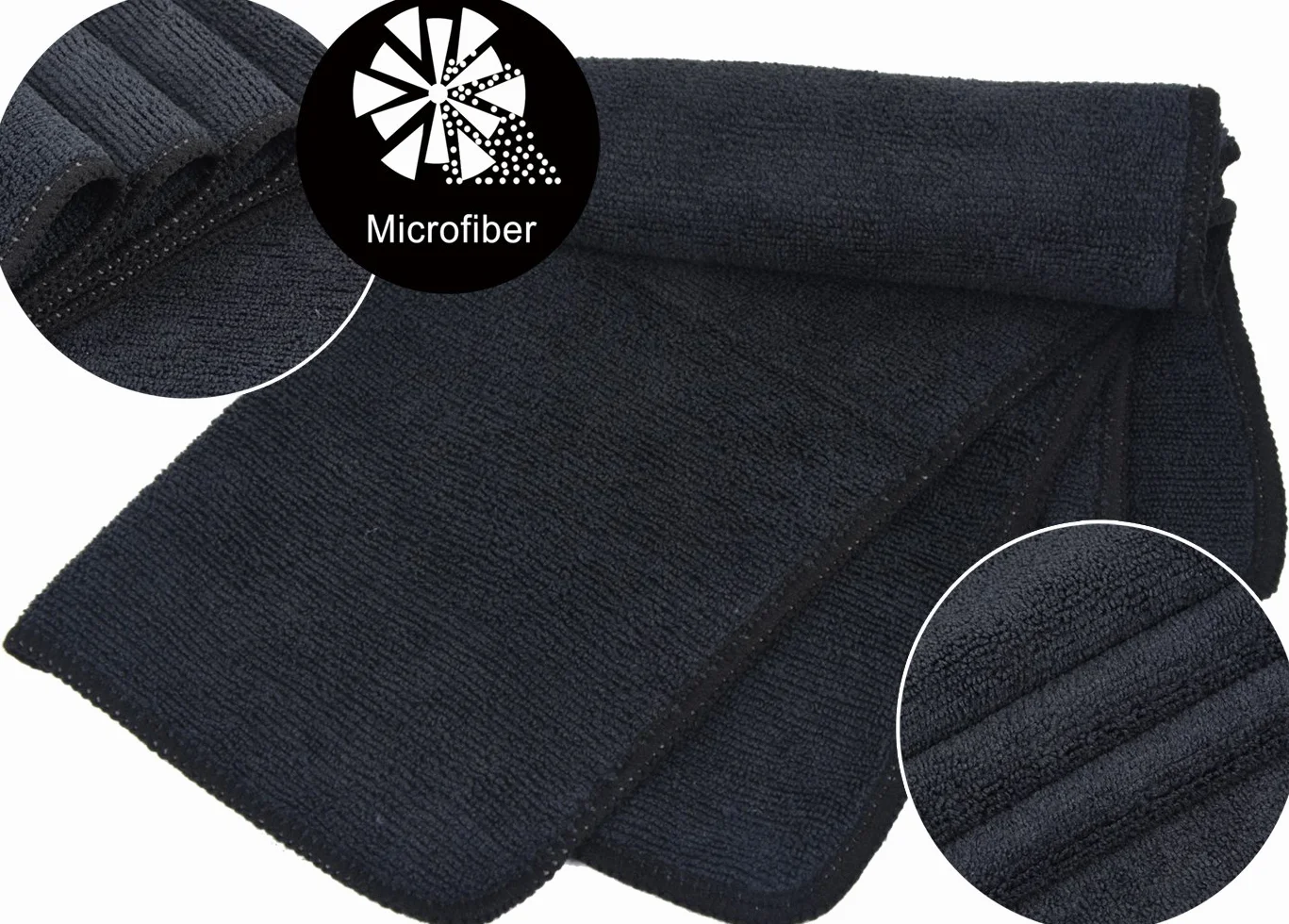 KinHwa Paños de Limpieza de Microfibra Negros, 20 Paquetes de paños de Cocina Gruesos para Fregar Platos, superabsorbentes y Suaves, sin Pelusa, para Uso doméstico Multiusos, 30 cm x 30 cm
