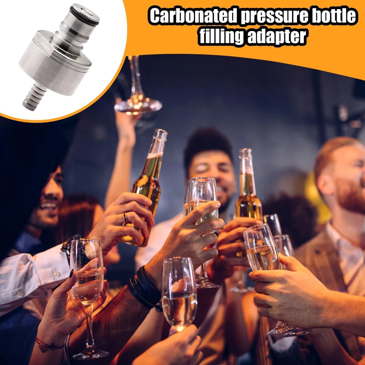 Genérico Stainless Steel Carbonation Cap – Pressure Filling Accessory Carbonating Beer, Fruit Juice, Soda, Sparkling Water, Connector =Bottling, Kitchen Use,
