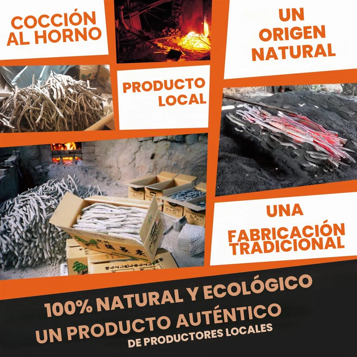 Carbón activo agua x4 Bastón Binchotan de Gran Calibre - Filtro de Agua Purificador de Carbón Activo de Madera Vegetal Orgánica - Recarga para Jarra Filtrante, Purificador de Agua de Grifo, Botella