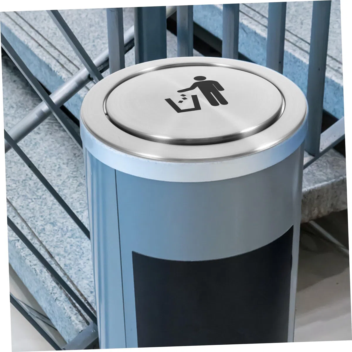 Tapa deslizante de basura, encimeras integradas, tapa de cubo de basura, tapa de equilibrio, tapa de bisagra, acero inoxidable, basura, basura, muelle plateado