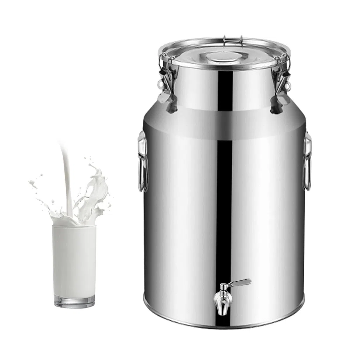 Jarra con Grifo Lechera Acero Inoxidable Grande Cubo para Vino/Recipiente para LáCteos/BidóN De Leche/Jarra con Tapa Sell(Capacity,5liter)