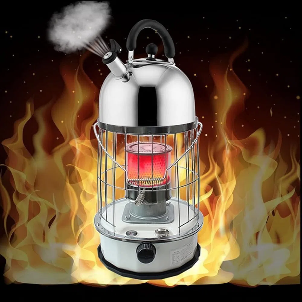 Calentador portátil de queroseno, estufa de campamento para interiores y exteriores, camping, pesca en hielo, calefacción envolvente ajustable con potencia de fuego