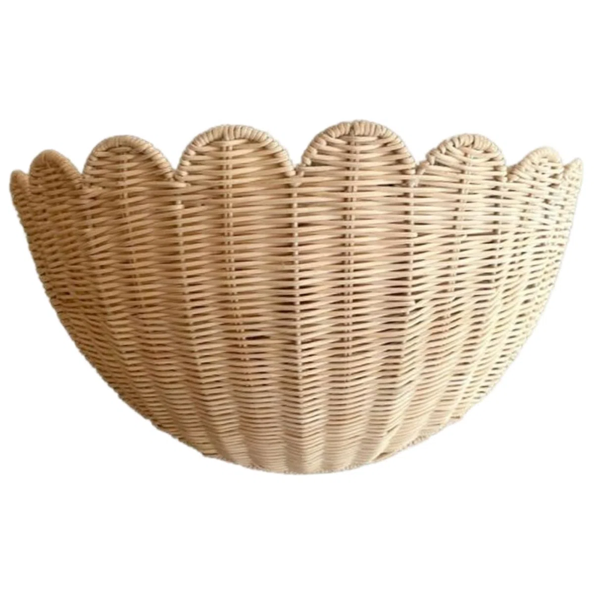 Cesta de colgantes de mimbre Cesta de almacenamiento de pared rústica rústica de 14x6x8 pulgadas para frutas, verduras, plantas, artículos de tocador, organizador decorativo para cocina y baño