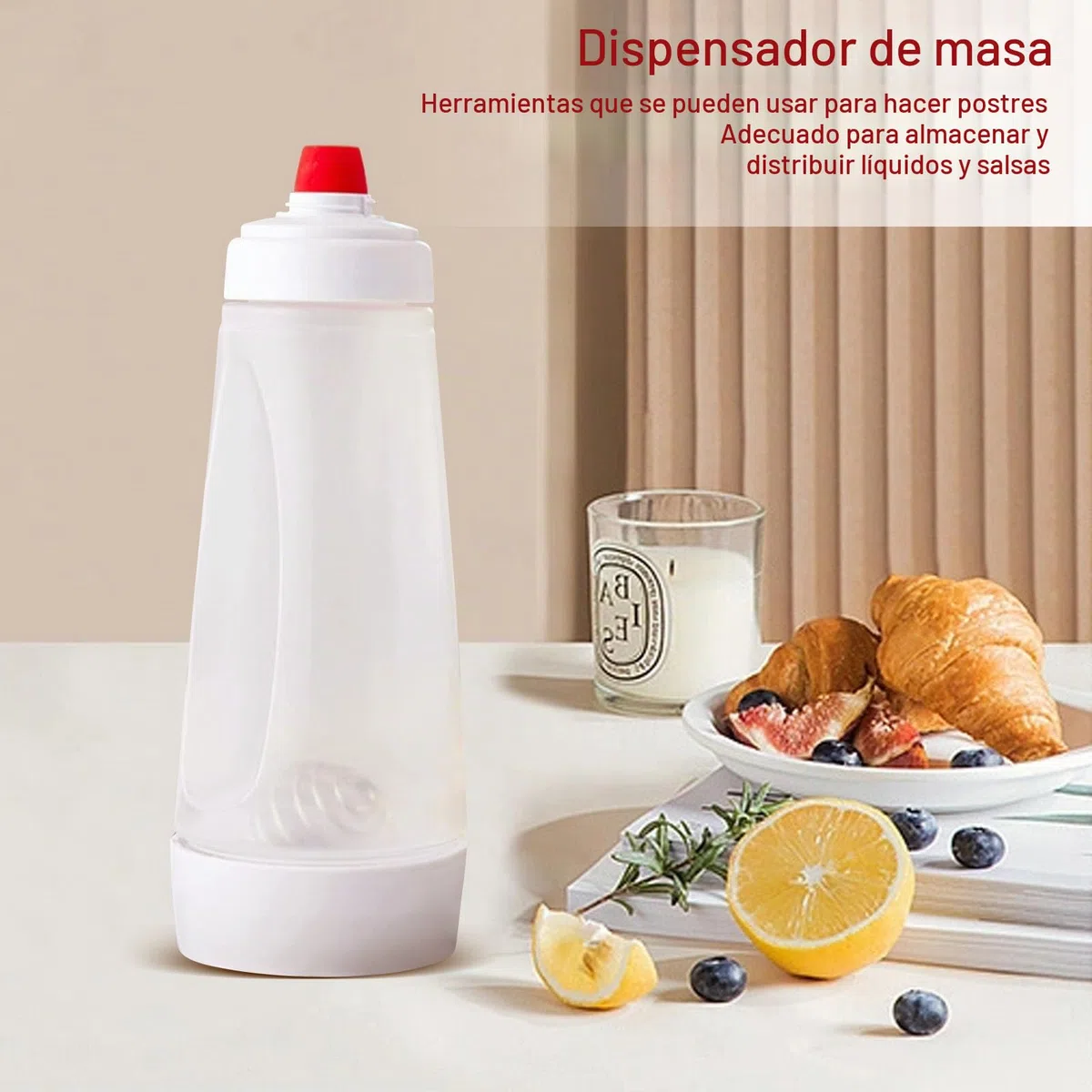 Dispensador de masa para panqueques, dispensador manual de masa de 2 piezas, botella mezcladora de masa, mezclador de masa con batidor de alambre para masa de cupcake, panqueque y crepe