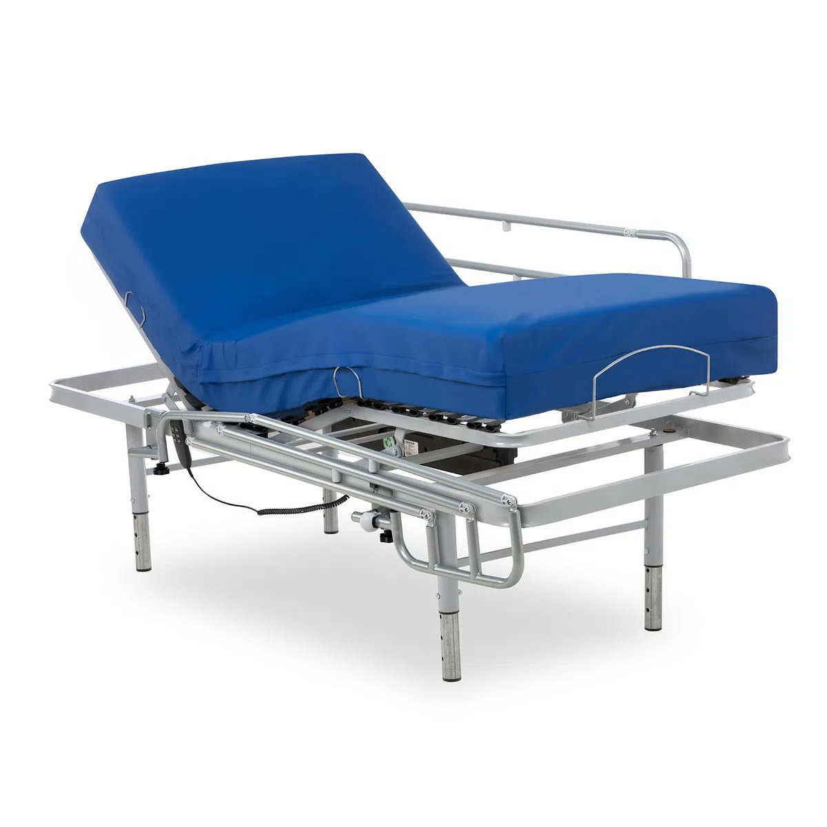 Geriafy Cama articulada con colchón Professional V3 MAX Care 80x190 cm | Patas regulables, barandillas abatibles, colchón viscoelástico de 15 cm y funda impermeable
