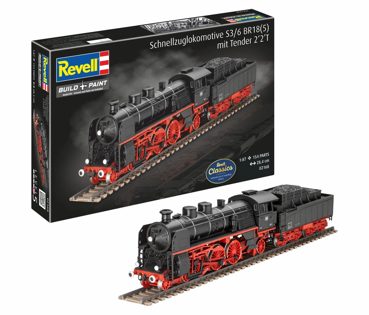 Revell Locomotora de tren expreso S3/6 BR18(5) con ténder 2'2'T