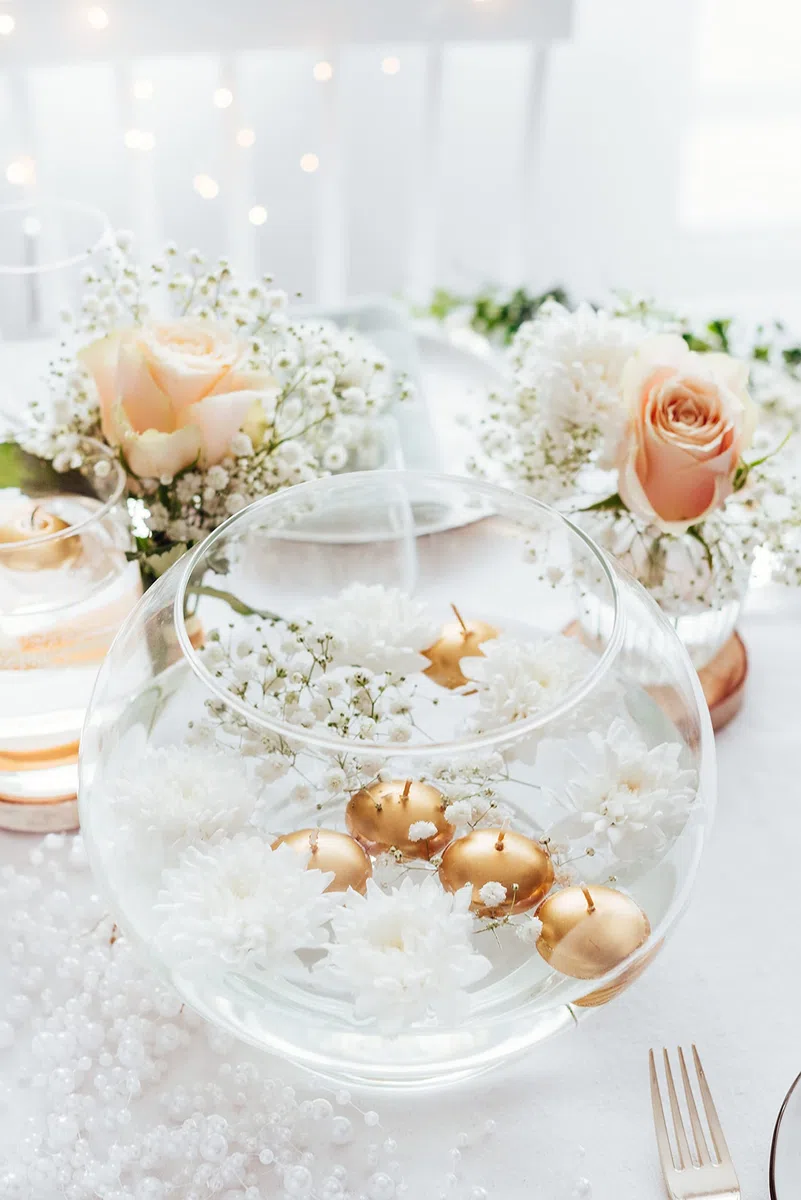 Partydeco - Velas flotantes, color dorado