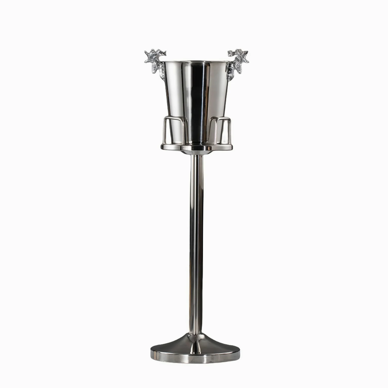 Cubitera for champán con soporte, cubeta for hielo grande for champán, cubeta for hielo con asas, cubeta for hielo de acero inoxidable, perfecta for botellas de vino, champán o cerveza ( Grey : Silver