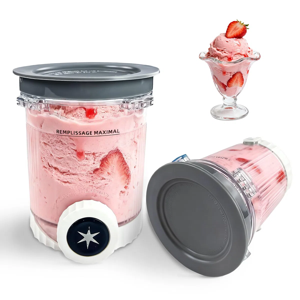 2 Piezas Recipientes para Ninja Swirl NC700 NC701EU, 480 ML Recipiente de Helado para Ninja Creami Swirl Sin BPA Apto para Lavavajillas Accesorios para MáQuina de Hielo