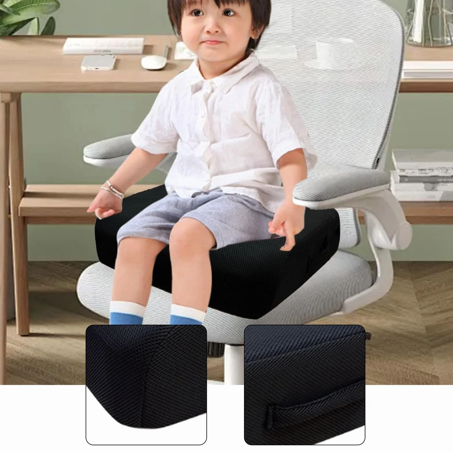 Asiento ergonómico para silla de oficina, cojín de malla versátil para sentarse durante mucho tiempo, cómodo y cómodo cojín de asiento de avión para apoyo postural para el trabajo y el ocio