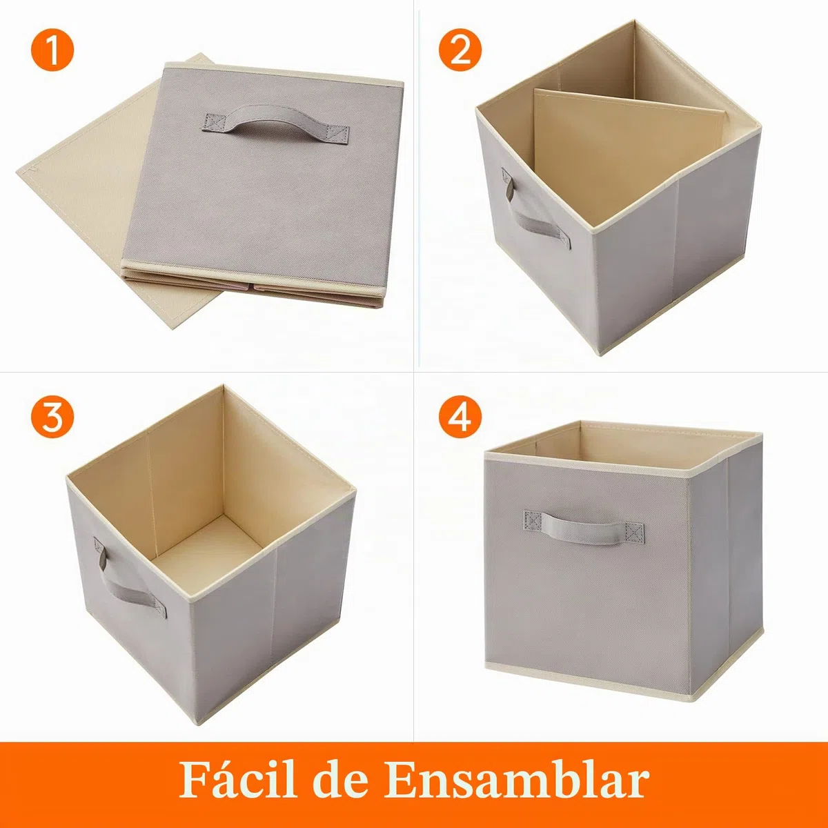 Lifewit Cubos de almacenamiento plegables, Cestas de Almacenamiento de Tela, Cajas de Almacenamiento con asas, Organizadores para ropa, Juguetes, 26,5 x 26,5 x 28 cm, 18 L, Juego de 6, Gris Claro