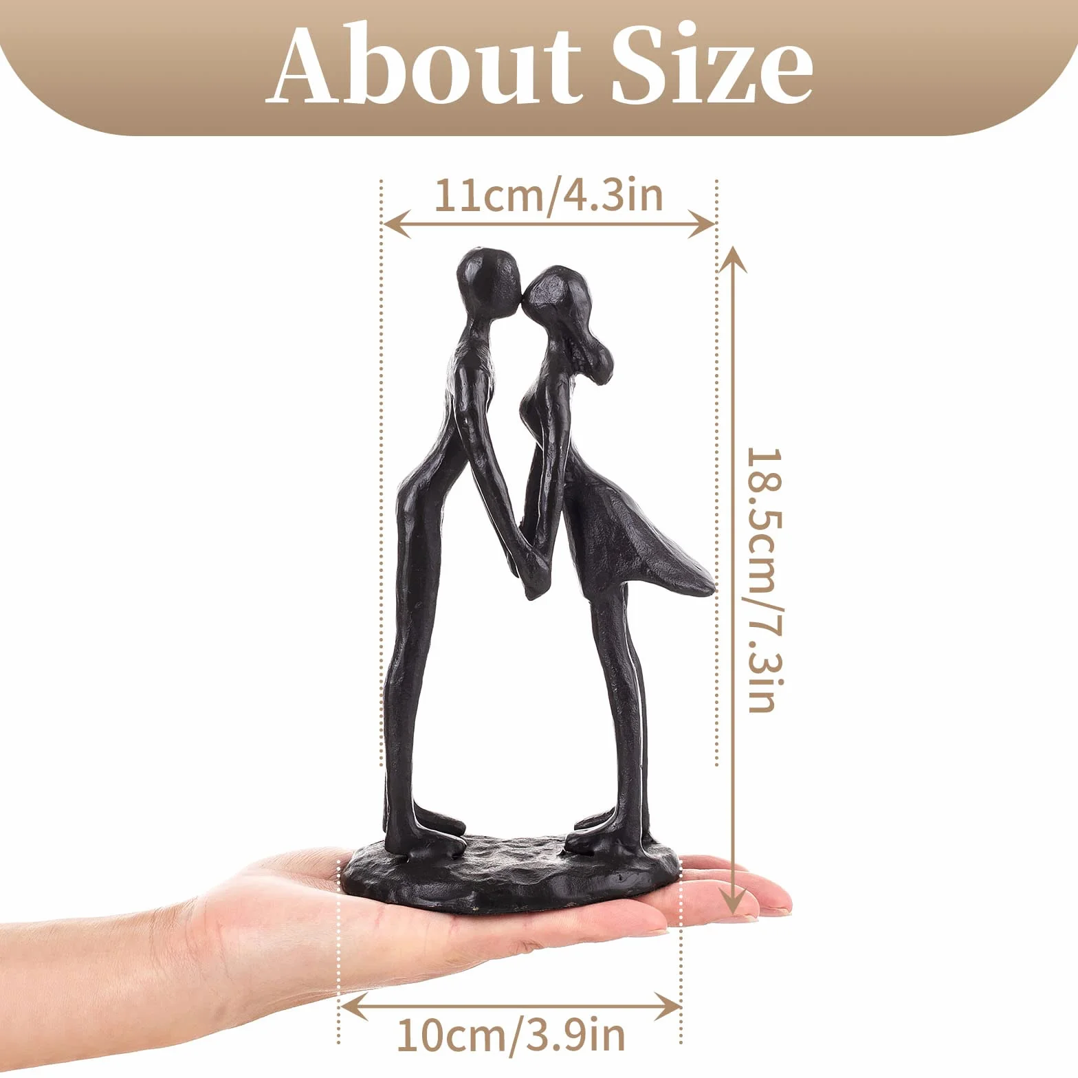 Sziqiqi Boda para Pareja: Regalo Aniversario Pareja de Hierro para Ella Él Esposo Esposa Novios - Figuras Decorativas para Compromiso San Valentin Navidad - Estatua de Pareja