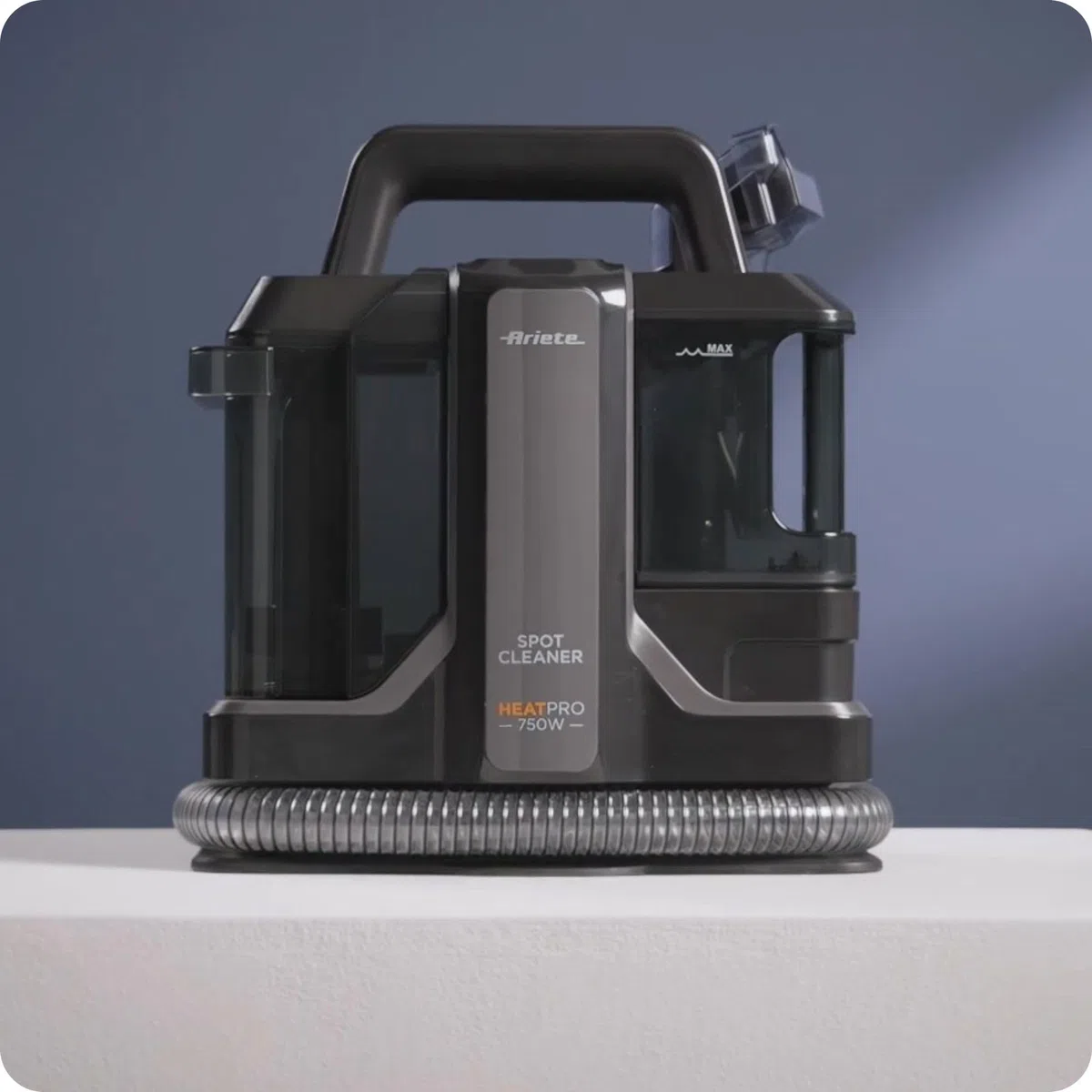 Ariete 2482 Spot Cleaner Heat Pro 750 W, limpiador para alfombras y tapicerías, mopa, 750 W, 2 depósitos, negro