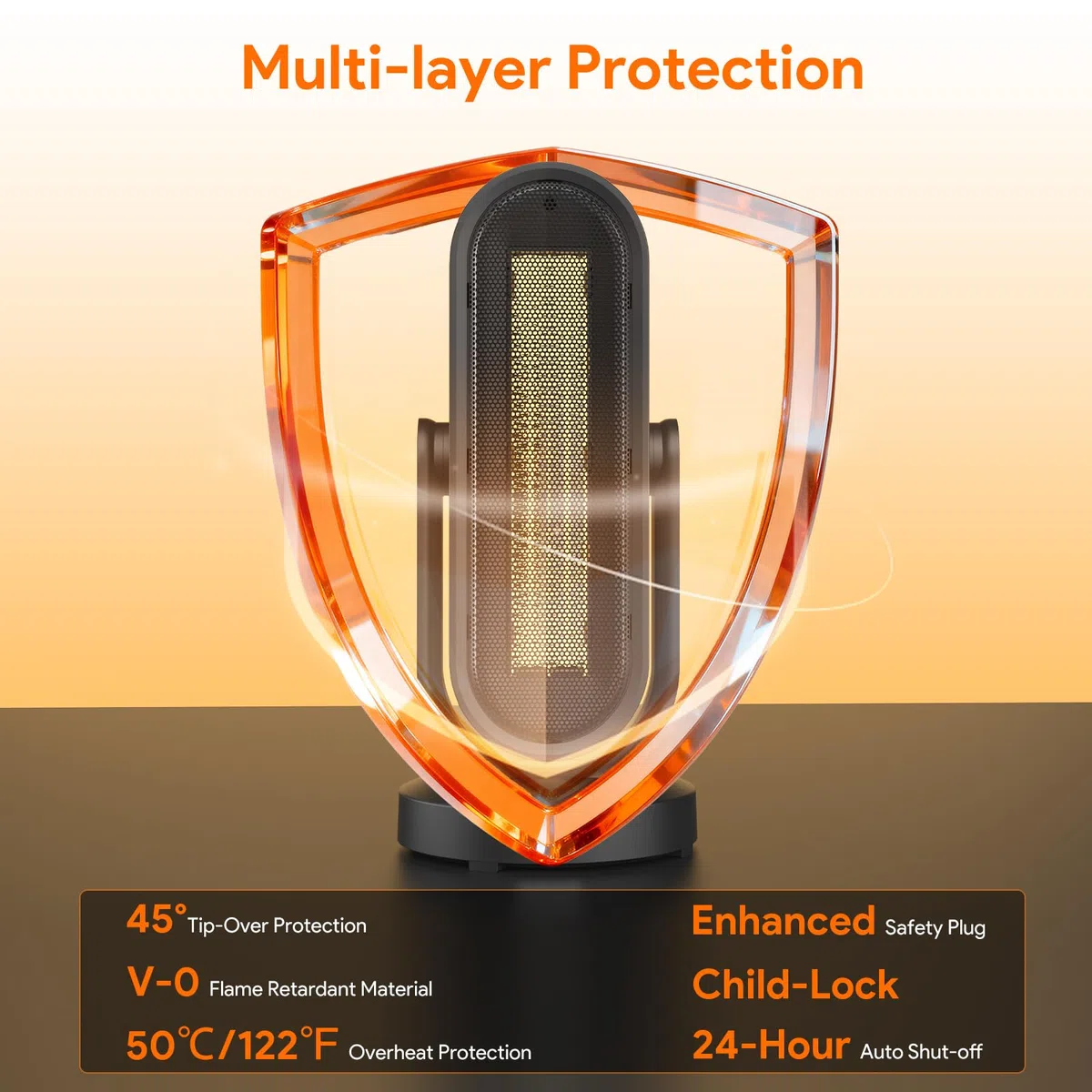 Minthouz Calefactor Cerámico PTC 1500W Bajo Consumo, Oscilación 4 Direcciones, Control Remoto, Termostato ECO, Temporizador 8H, Protección Antivuelco, Silencioso