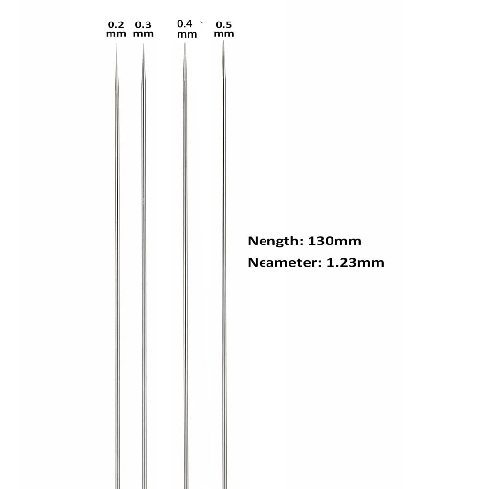 Boquilla de agujas de aerógrafo 0,2 mm, 0,3 mm, 0,4 mm, 0,5 mm, boquilla de pistola de pulverización de 0,2 mm, piezas de repuesto para pistola de aerógrafo