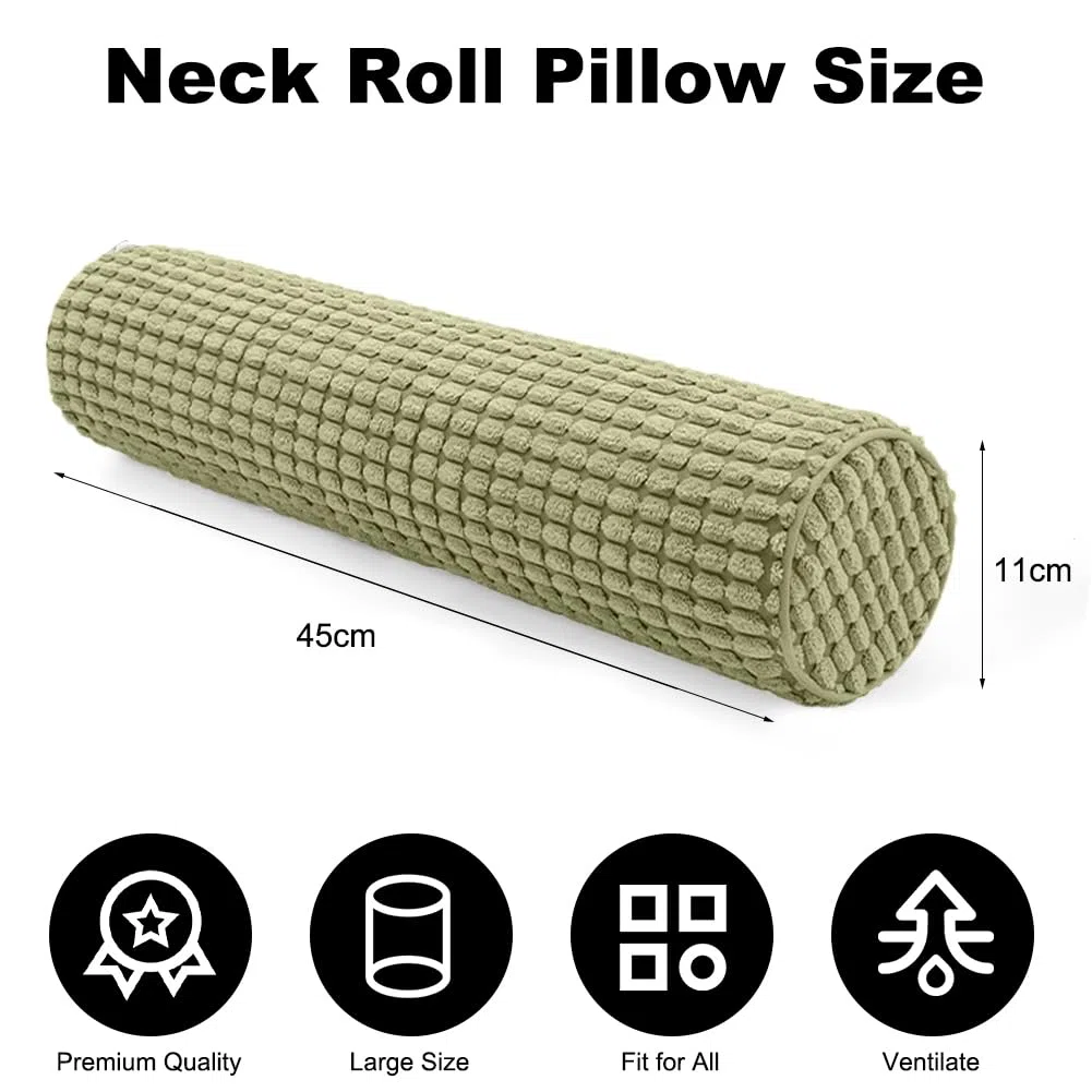 Almohada Cervical y de Cuello 11x45 cm, Almohada Ergonómica de Viaje con Espuma Viscoelástica, Lavable, Cojín Cervical para Dormir, Almohadas Cervicales para Dormir