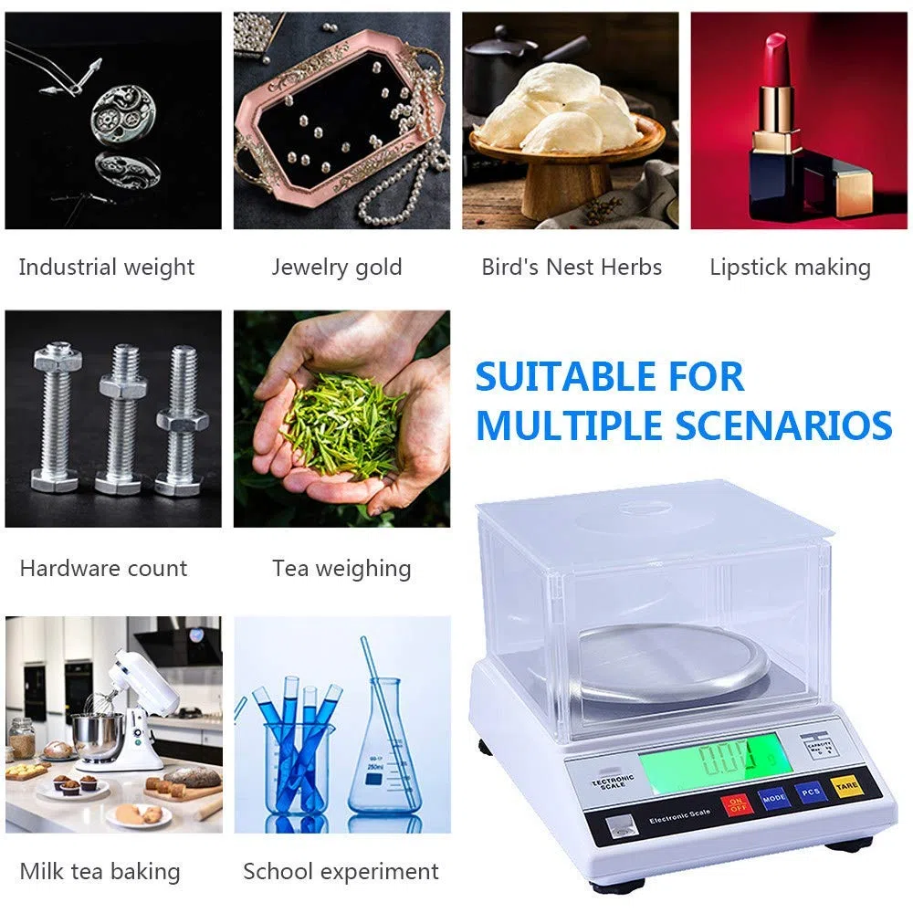 Báscula de Cocina 300G/600G/1000G/2000G X 0,01 G Báscula de Laboratorio Digital de Alta precisión Báscula de Laboratorio Digital Balanza analítica de Alta precisión Báscula contadora para Ind