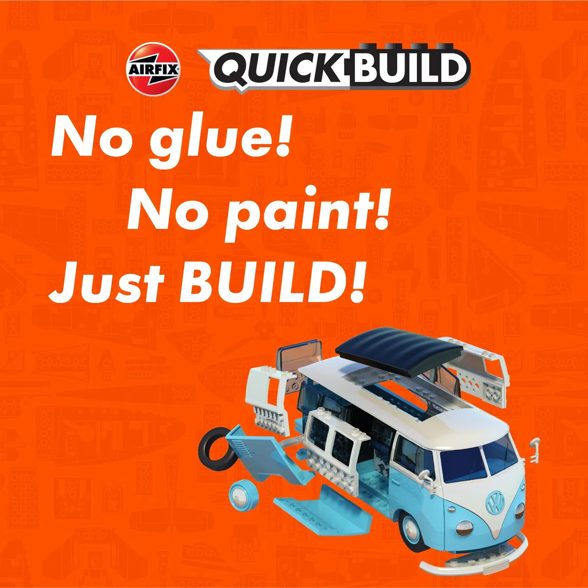 Airfix QUICKBUILD VW Camper Van, Kit de Modelado, Azul