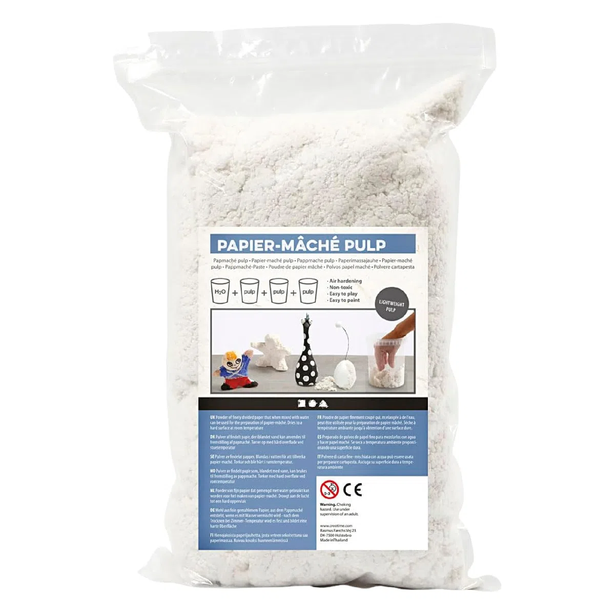 Creativ Company 263550 Papel maché 400g Blanco 1pieza(s) compuesto para cerámica y modelaje - Compuestos para cerámica y modelaje (Papel maché, Blanco, Niños, Bolsa de plástico, 400 g, 1 pieza(s))