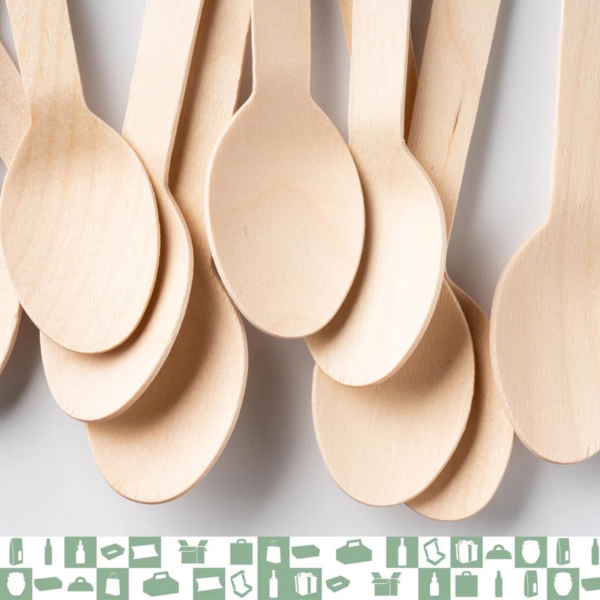 Juego de 200 cucharas desechables de madera, cubiertos desechables, ideales para picnics y eventos