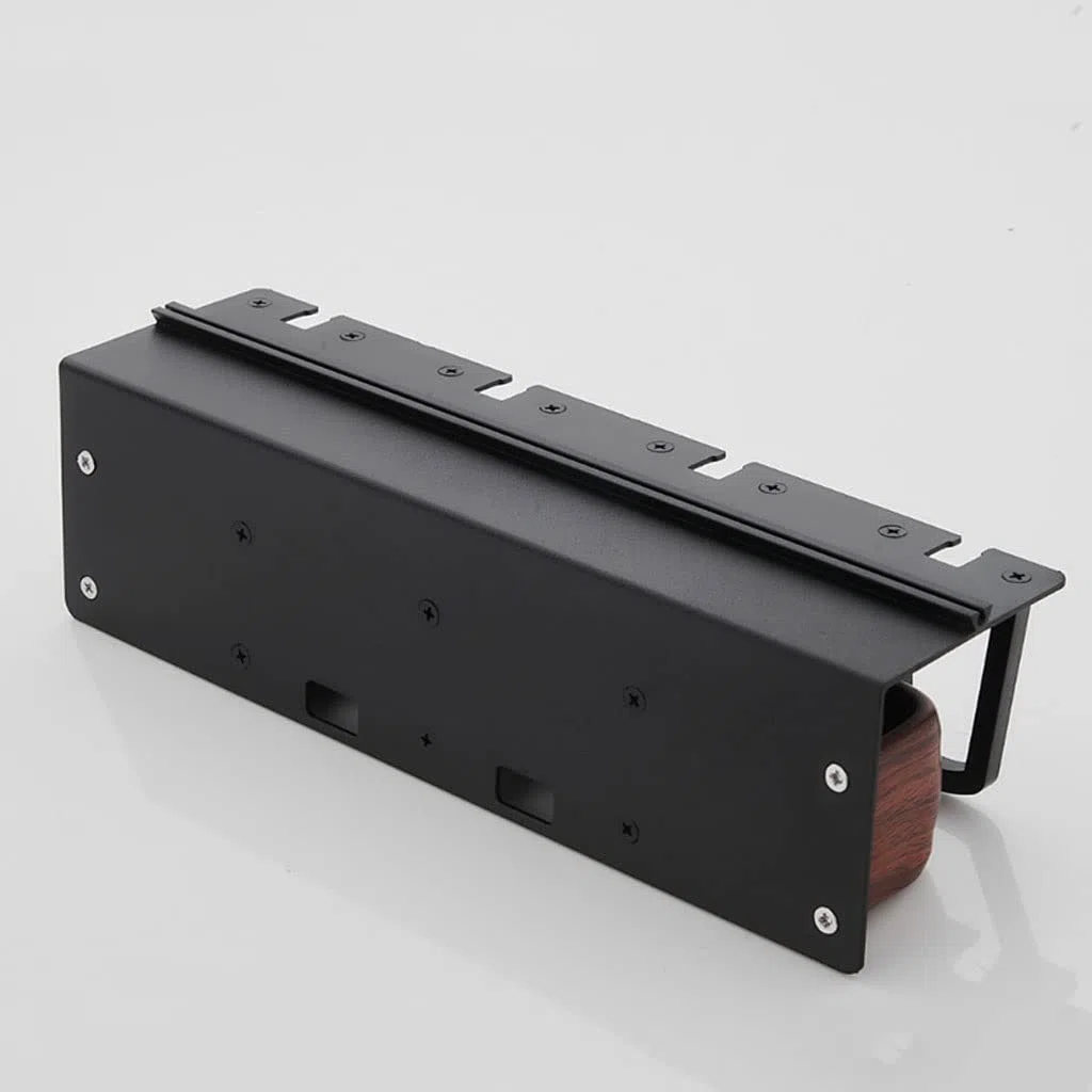 Estante Para Cepillos de Dientes Soporte de cepillo de dientes de grano de madera montada en la pared estante de almacenamiento multifuncional soporte for la pasta de dientes del baño con accesorios d