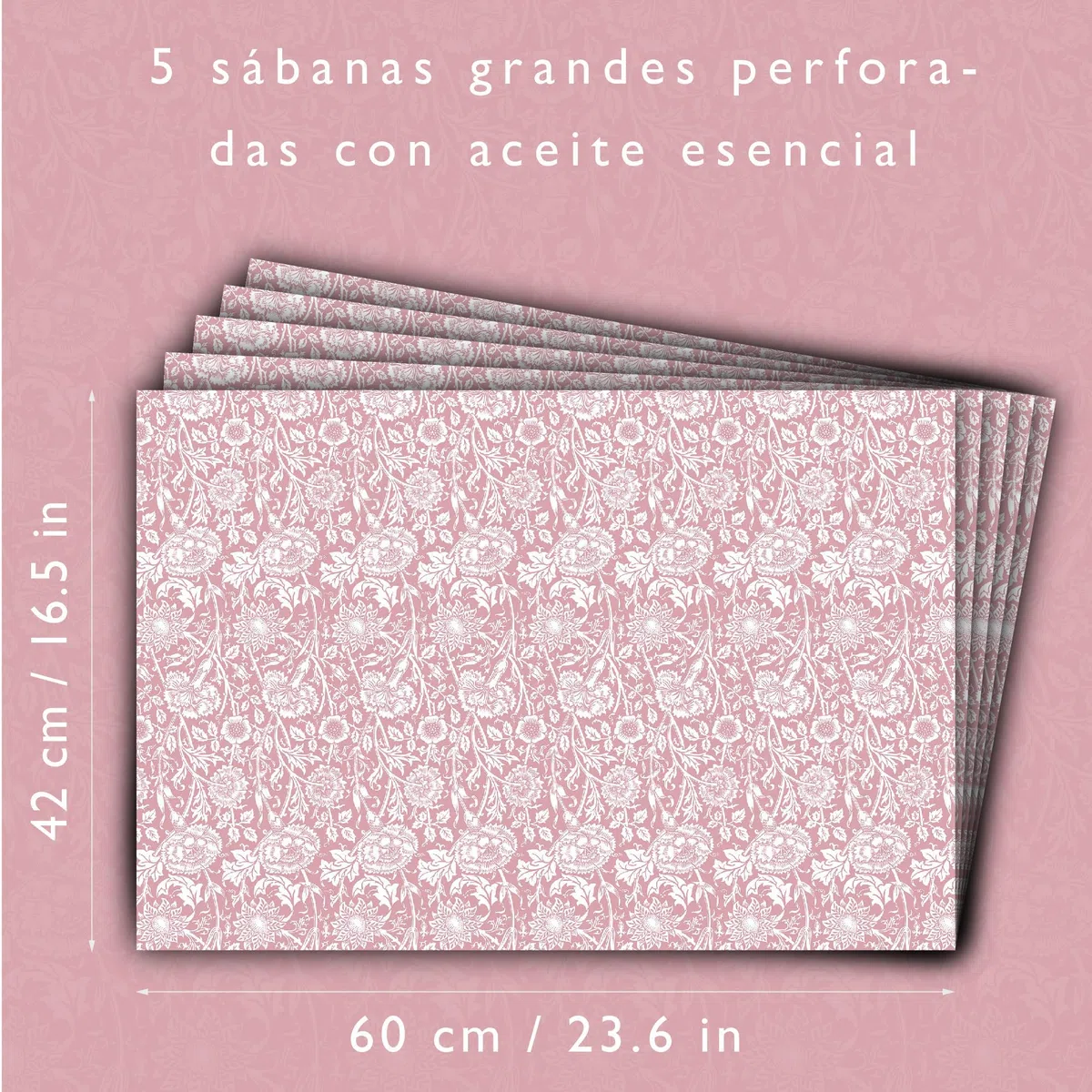 The Master Herbalist Forros Perfumados para Cajones con Diseño de William Morris | Disponibles en Lavanda, Sándalo, Rosa, Lirio y Lila | Paquete de 5 Hojas (Rosa | Rosa Helebore, Folded)