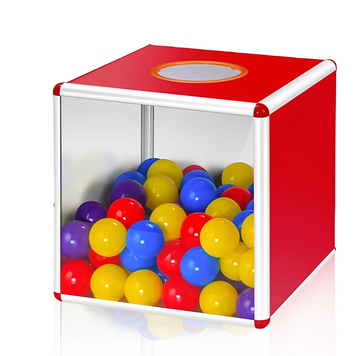 Caja de lotería, caja de tomboola con aleación de aluminio, urna para reuniones anuales, juego de soporte, soporte transparente para billetes, caja de donaciones, contenedor de almacenamiento cúbico