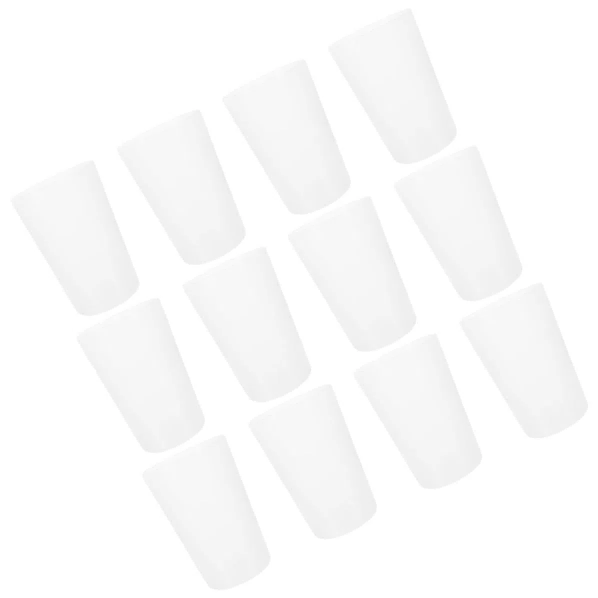 Juego de 12 Vasos para Baño de Plástico Blanco, Minimalistas y Fáciles de Manejar, Porta Cepillos de Dientes y Enjuague Bucal para Uso Diario