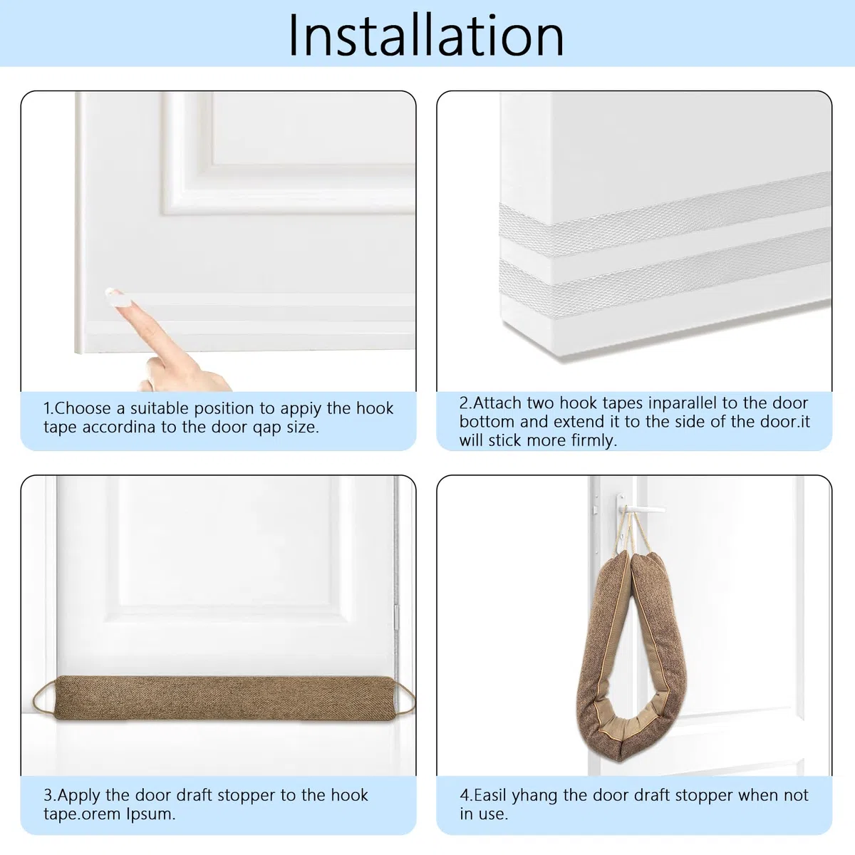91cm Burlete Puertas, Burlete Protector contra Frío y Viento, Tapón de Bajo Puerta, Burlete Ventana para Sala de Estar, Dormitorio, Cocina (Marrón)