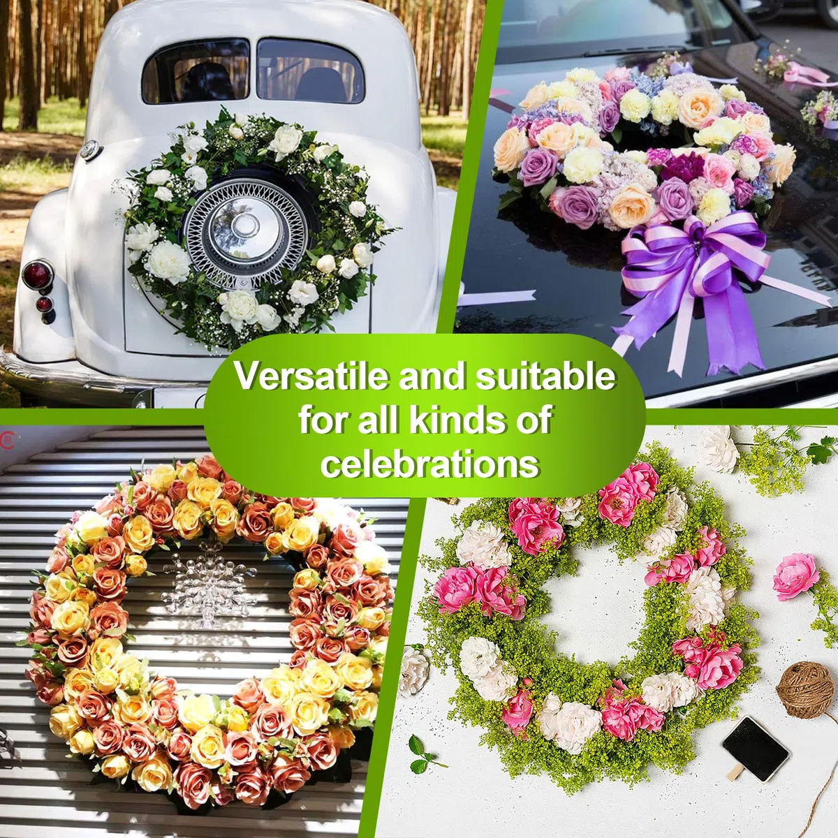 3 Piezas Corona de Espuma Floral 30 cm, Anillo de Espuma para Flores, Set de Espuma Floral Húmeda con Bandeja, Esponja Redonda para Flores para Boda, Fiestas, Manualidades